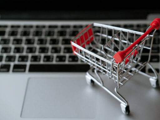 shopping cart on computer