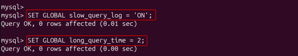 image | Blogs SET GLOBAL slow_query_log = 'ON';SET GLOBAL long_query_time = 2;
